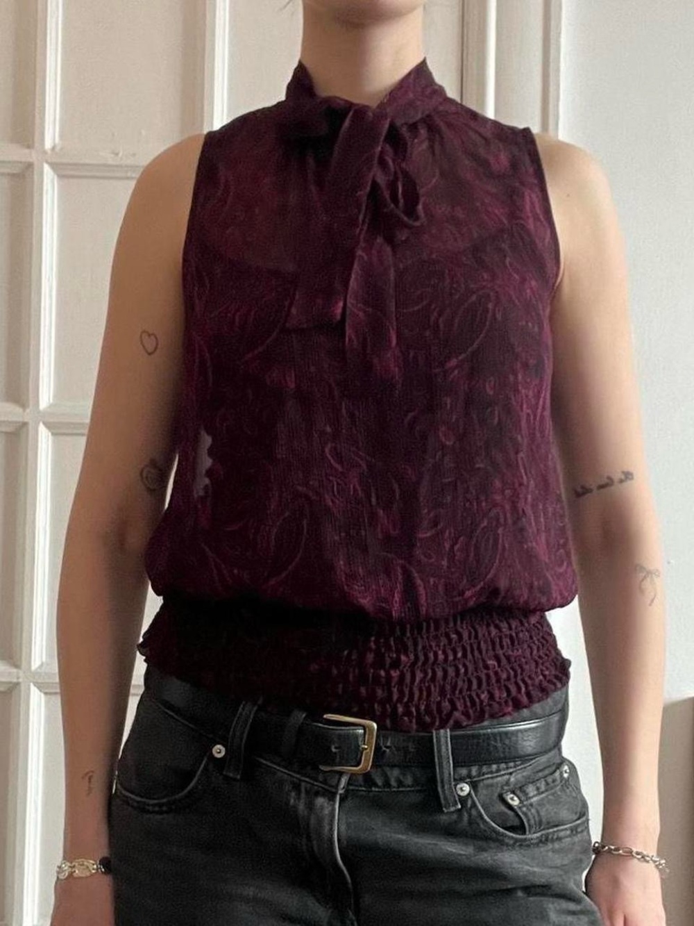Size Small Purple Jacob Patterned Top